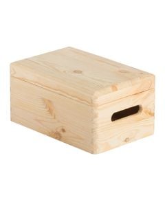 Solid pine wood storage box with lid 30x20x14cm