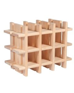 Pine wood wine rack, thickness 17 mm, nº 9 bottles, 32.5 x 22 x 43 cm