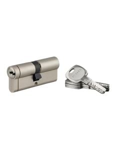 Cylinder, 40x40mm, 6 pin mechanism, 4 keys, Steel, personal security card