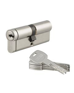 Cylinder, 40x40mm, mechanism with 8 pins, Steel, 5 keys, security card