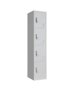 Single metal cabinet with 4 individual shelves, RAL 7035, H1850 x W380 x D450
