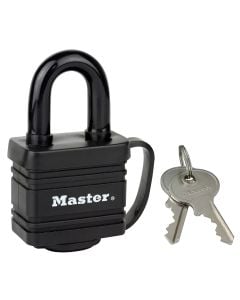 Masterlock padlock, Security level 5, 40 mm, shackle 29 mm - diam. 9mm - 4 pins - black cover, Outdoor