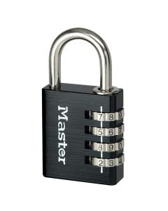 Masterlock padlock, Security level 5, 40mm set-your-own combination padlock  black, Indoor