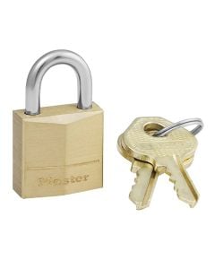 Masterlock padlock, Security level 3, 20mm brass padlock - 11mm steel shackle, 4mm diam. - 3 pins, Luggage