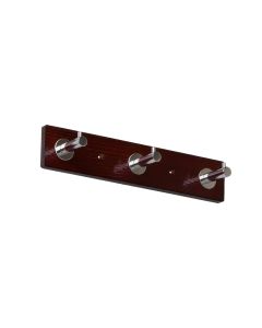 Wall clothing hangers combining wood with chromium-plated steel, 25x5mm