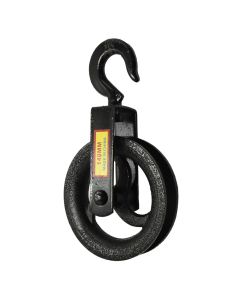 Cast iron pulley, for wire, 140mm, with hock