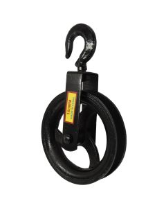 Cast iron pulley, for wire, 160mm, with hock
