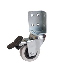 Rotary wheel, with brake, metalic/plastic, Ø  52 mm