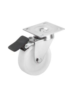 Rotary wheel, with brake, metalic/plastic, Ø  74 mm