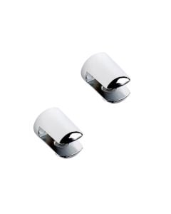 Blister 2 fixed shelf supports, zamak, 3/6mm, polished chrome