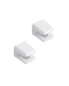 Blister 2 fixed shelf supports, zamak, 3/6mm, white