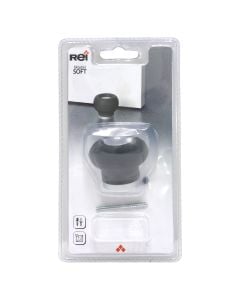 Doorstopper - rubber - 44x44x36mm - anthracite/aluminium