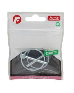 Zinc plated linch pin with round spring ring