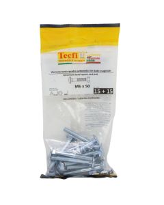 Mushroom head square neck bolt w/hex nut, 4.8, zp, M6x50mm, Bag 15