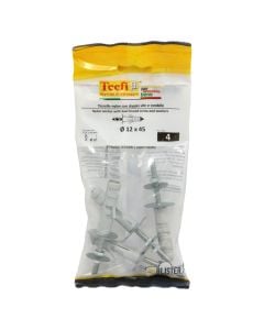 Nylon anchor w/dual thread screw, nuts and washer,zp, Ø12x45 - M5mm, Bag 4
