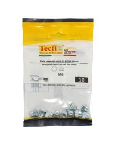 Hexagonal nut DIN1587 with hood, M6mm, Bag 10