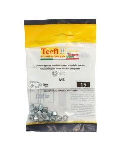 Nylon insert lock hexagonal nut,zinc plated DIN 982, M5mm, Bag 15