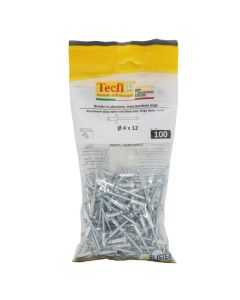 Open end large dome head blind rivets, al/zp steel, Ø 4x12/10mm, Bag 100