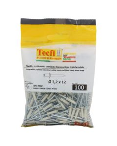 white dome blind rivets, al/zp steel ISO 15977-RAL 9002 grey, Ø 3,2x12mm, Bag 100