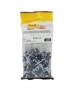 black dome blind rivet,al/zp steel RAL 9005, Ø 4,8x12mm, Bag 100