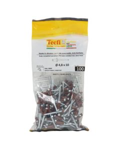 oxide red dome blind rivets, al/zp steel RAL 3009 , Ø 4,8x10mm, Bag 100