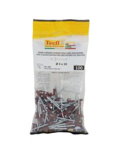 oxide red dome blind rivets, al/zp steel RAL 3009 , Ø 4x10mm, Bag 100