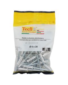 Open end dome head blind rivets, al/zp steel, Ø 6x20mm, Bag 25