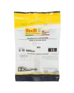Plain washer normal series, A2 S/S, M3x7x0,5mm, Bag 15