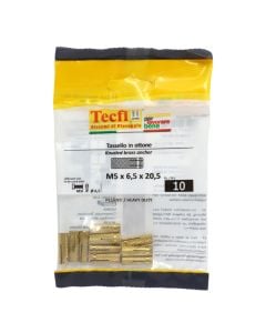 Plug brass anchor, M5(Ø6,5)x20,5mm, Bag 10