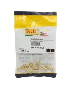 Plug brass anchor, M6(Ø8)x23,5mm, Bag 6