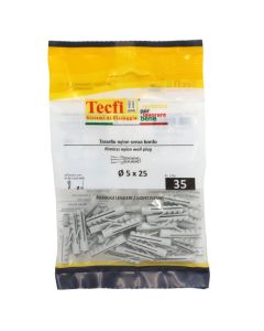 Unrimmed Nylon anchor, Ø5x25mm, Bag 35