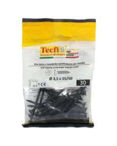 Cross type H bugle head twinfast screw black phosph., Ø 3,5x55mm, Bag 30