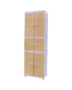 Plastic cabinet, with sixth doors, L70 × W44× H220 cm