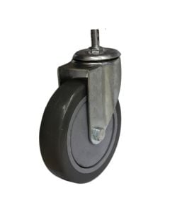 Rotary wheel, without brake, metalic/ruber, Ø  125 mm