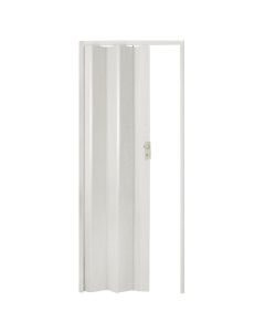 Folding door, PVC, with aluminum lock, 83x214 cm, white color
