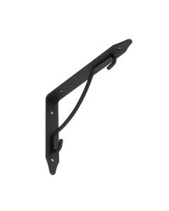 Strenghtened steel bracket, 190x140x25x3 mm, black