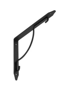 Strenghtened steel bracket, 240x190x25x3 mm, black