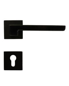 Door handle with square roses, for cylinder