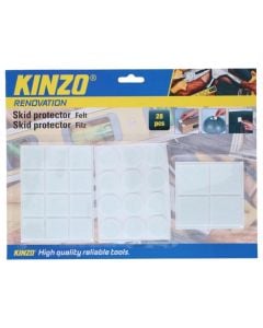 Skid protector, rubber, white, 28 pcs