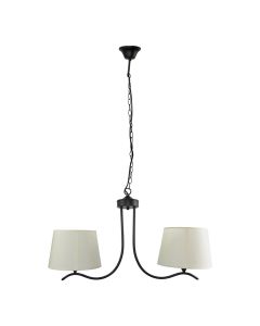 Pending lamp  E27 2X60W, METAL+FABRIC, BLACK+WHITE,black+white color,product size:79x25x37cm