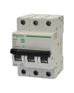 Mini Circuit Breaker  3P 3M 25A, 6kA, Kurba C, Easy9