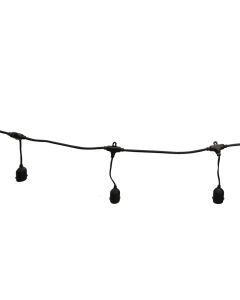 Lamp holder string, E27, 100 cm, plastic / copper, black color