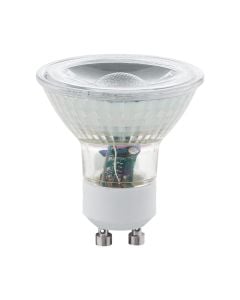 Led Eglo lamp, GU10, double pack, 5 watt led, 400 lumens, transparent, cob led "magnifying glass" lamp surface