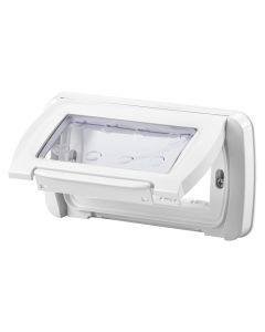 Lock for closing, with transparent lid, IP44, 4P, white color, plastic.