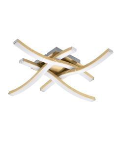 Led ceiling light, Warm lighting 3000K,, for indoor environment, with width 75mm, width 440mm, length 440mm, aluminum material with gold color, light power 2600 lm. With 5 years warranty