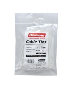 Fasheta plastike, Benman, 100mmX2,5mm , 100 cop, bardhe