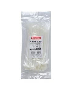 CABLE TIES, WHITE, BENMAN, 200mmX4,8mm (100pcs)