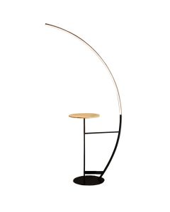 Floor led light+table, 3000K, 76x165 cm, iron/aluminium, black