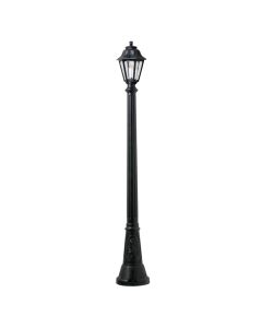 Exterior post light, Fumagalli, black, clear diffusor, 1 x E27, 182 cm