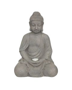 Decorative object, Buddha, with battery , grey, 30x25.5xH43 cm